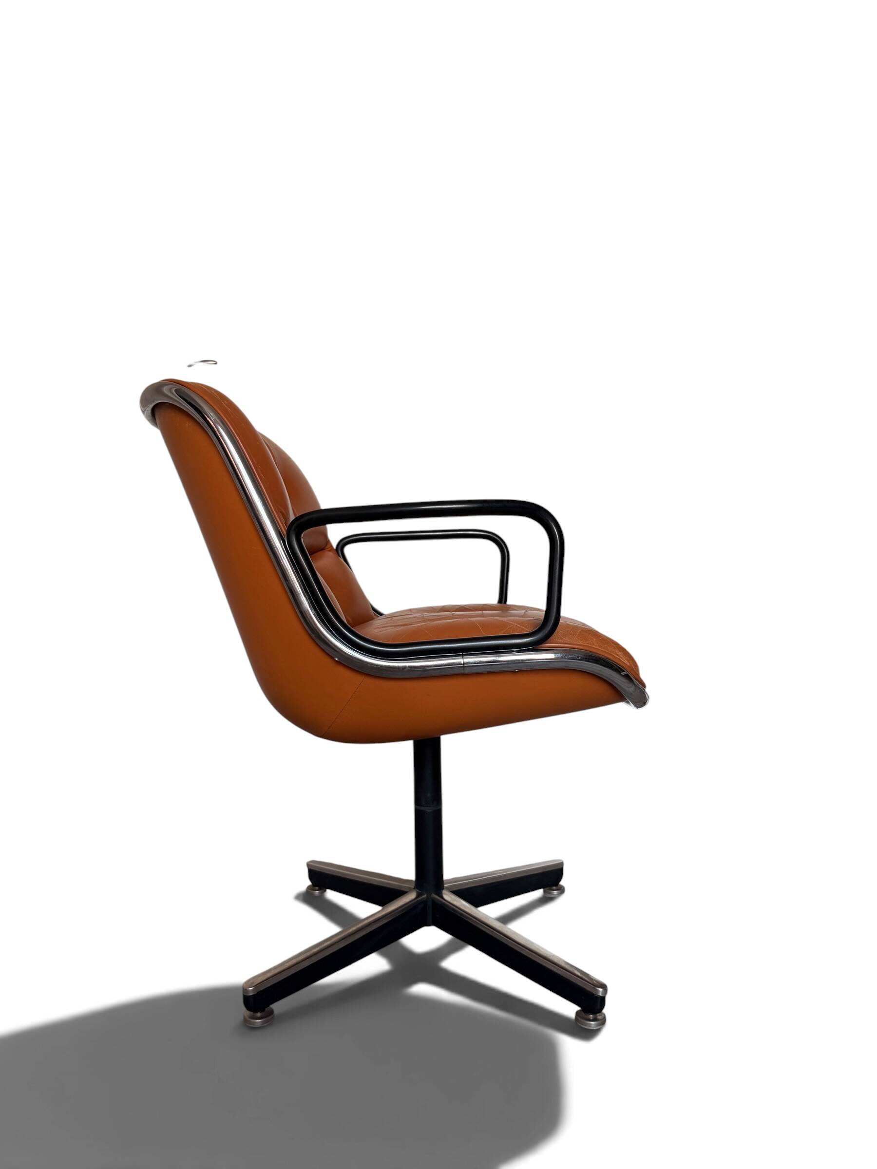 Charles Pollock Knoll Office Chair Patinated Camel Leather
