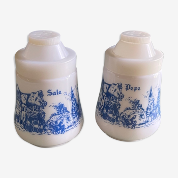 Vintage opaline salt and pepper shaker