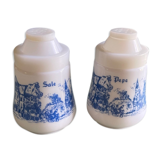 Vintage opaline salt and pepper shaker