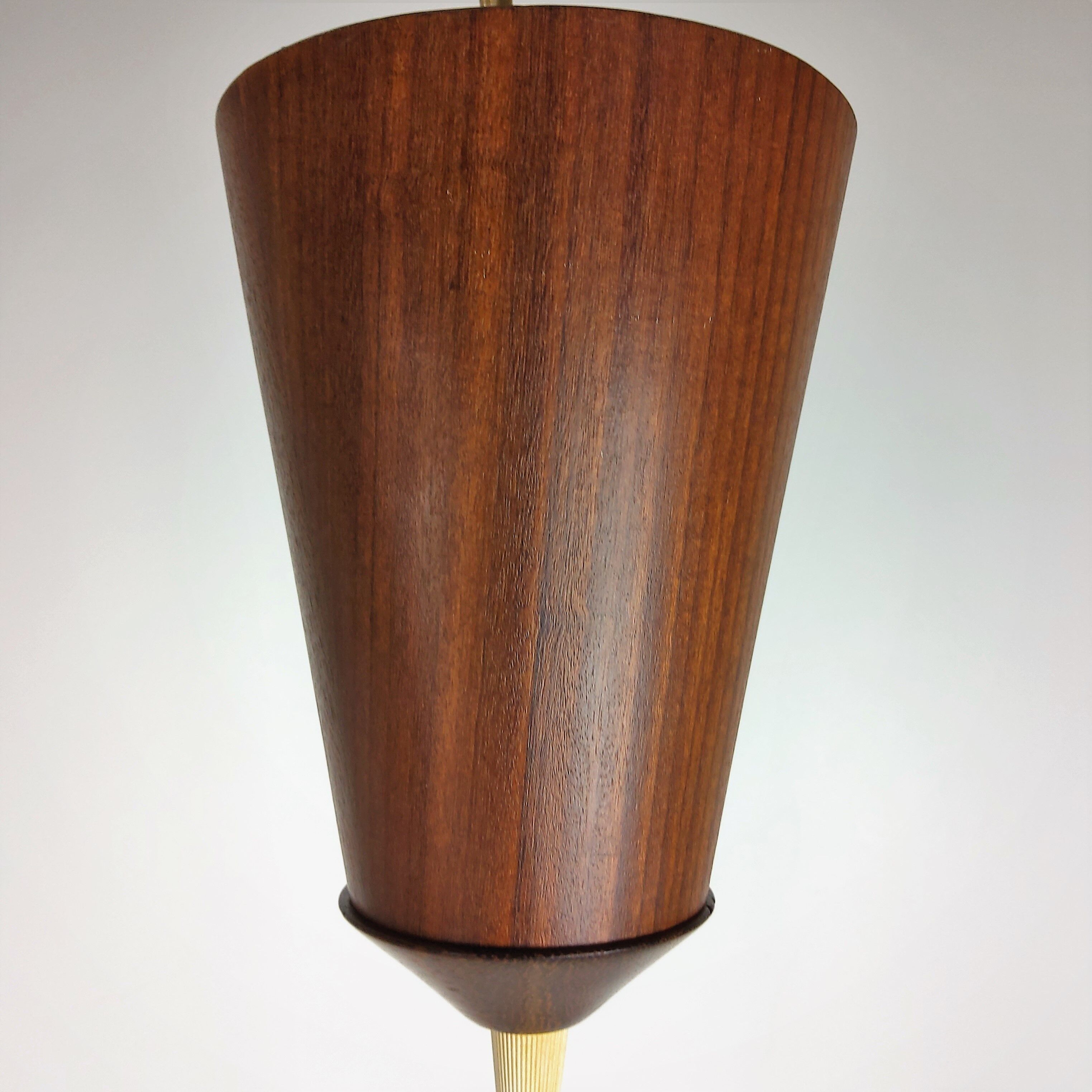 Scandinavian suspension teak opaline "origami" 1960