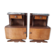 Duo of bedside tables in beech wood art deco 30s