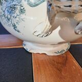 Old iron clay soup tureen manufactured by LG model Pavots