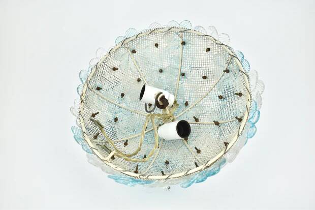 Small Barovier Toso Murano glass ceiling light, 1950s