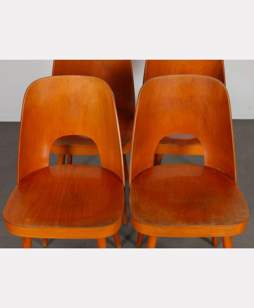 Suite of 4 vintage chairs by Oswald Haerdtl for Ton, 1960