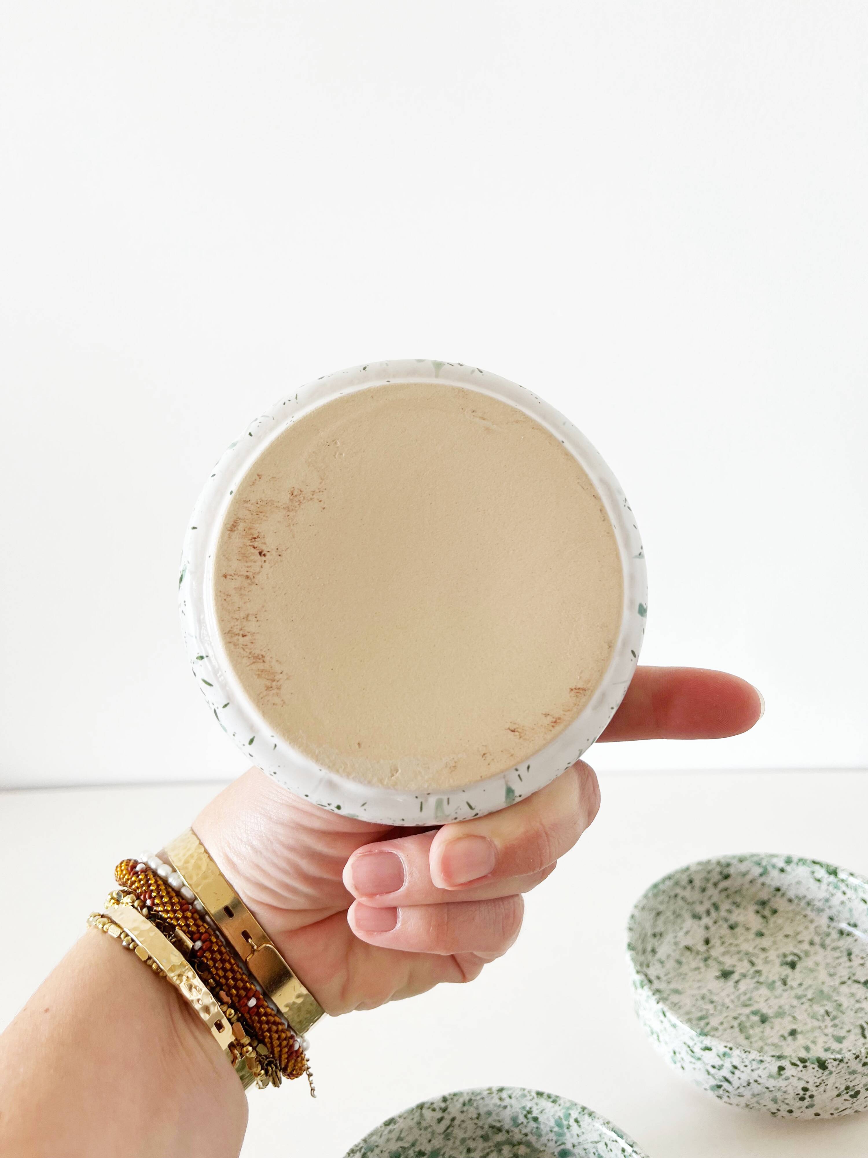 Set of 3 terrazzo ceramic cups