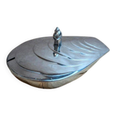 Vintage Art Deco silver-plated butter dish – Shell