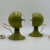 Pair of Vintage 1970s Eyeball Lamps by Luci in Green