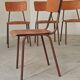 Lot de 4 chaises d'école tchèque style Mullca