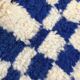 Moroccan Berber carpet blessed ouarain ecru with blue geometric patterns 216x130cm