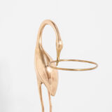 Vintage brass heron bird umbrella stand