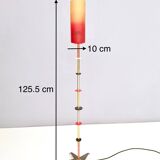 Orange Glass, Brass, Copper and Metal Floor Lamp by Carmelo La Gaipa, 2019