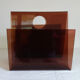 Smoked plexiglass magazine holder, 70s