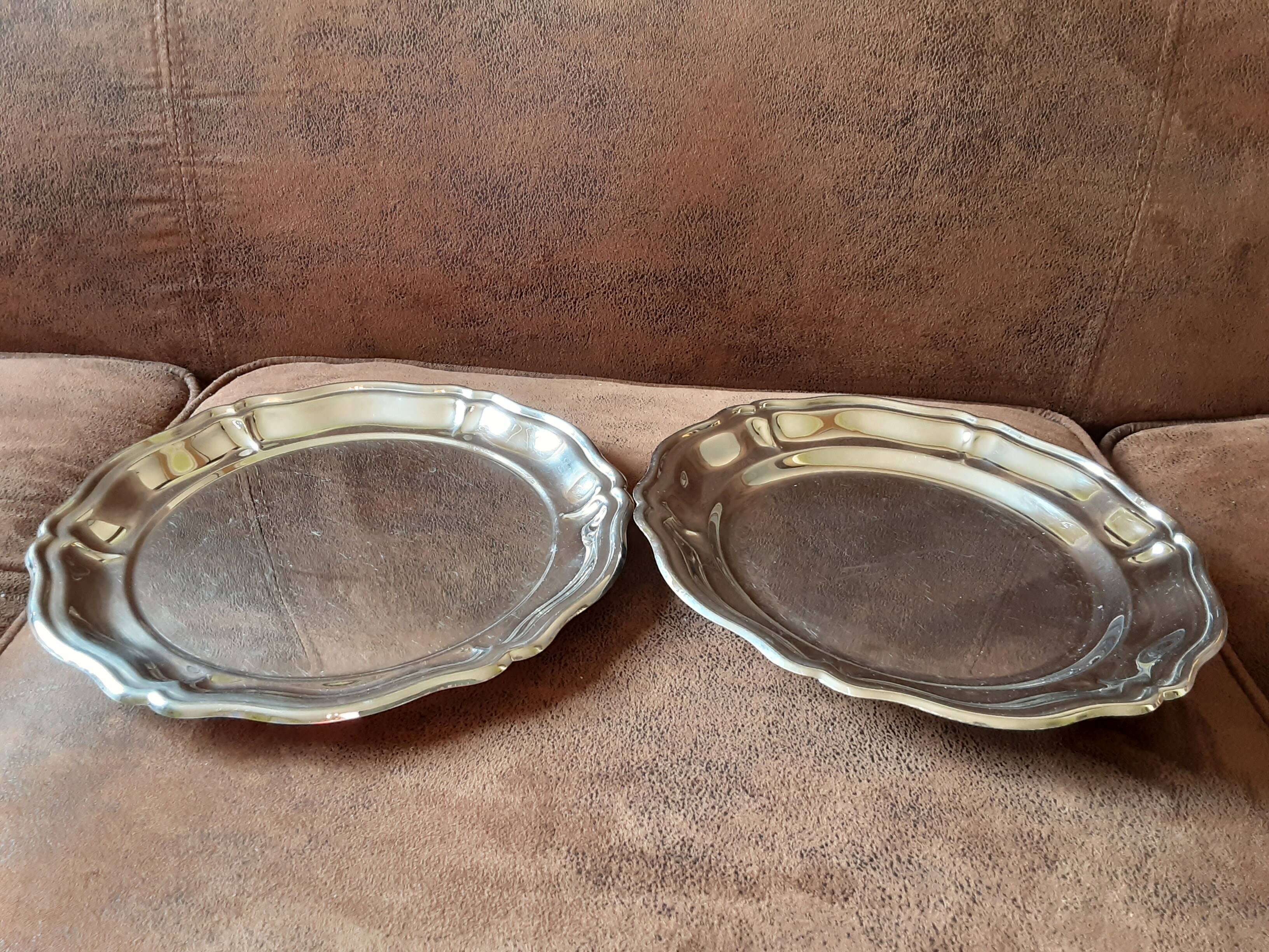 Lot de 2 plats inox  Jean Couzon
