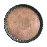 Islamic art Tray with ornaments  engraved copper with pewter coating traces