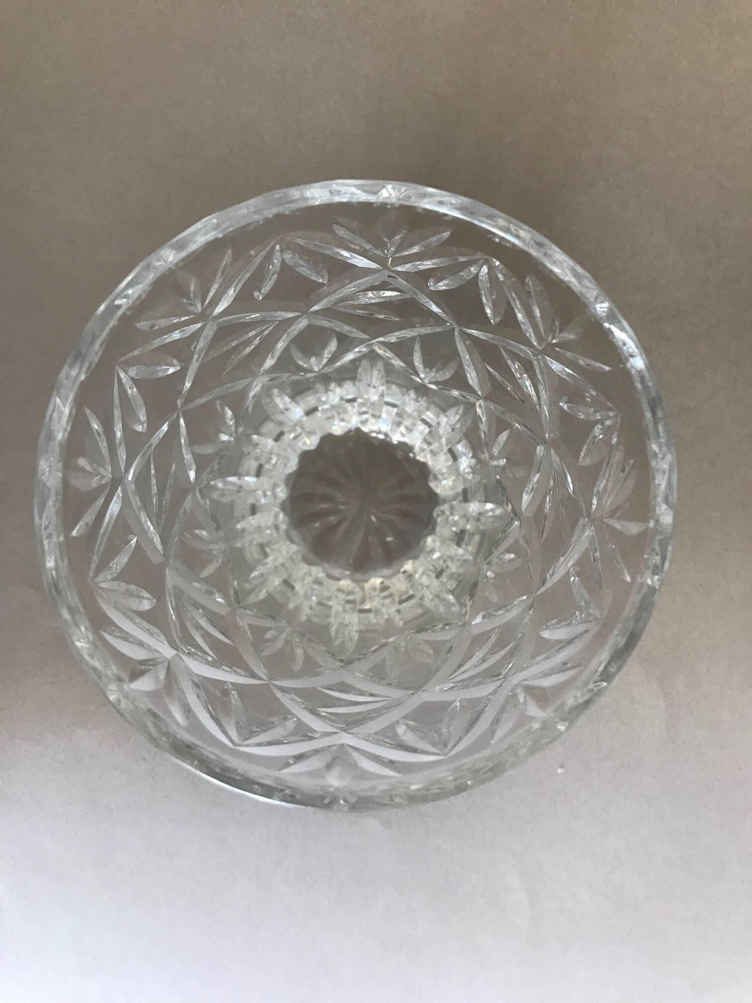 Small cut crystal vase