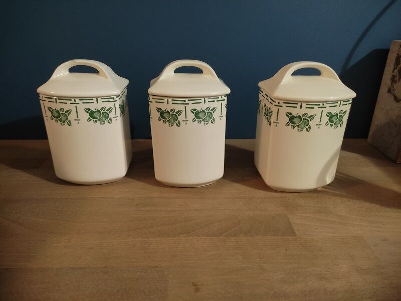 Spice boxes Porcelain Green gingerbread décor