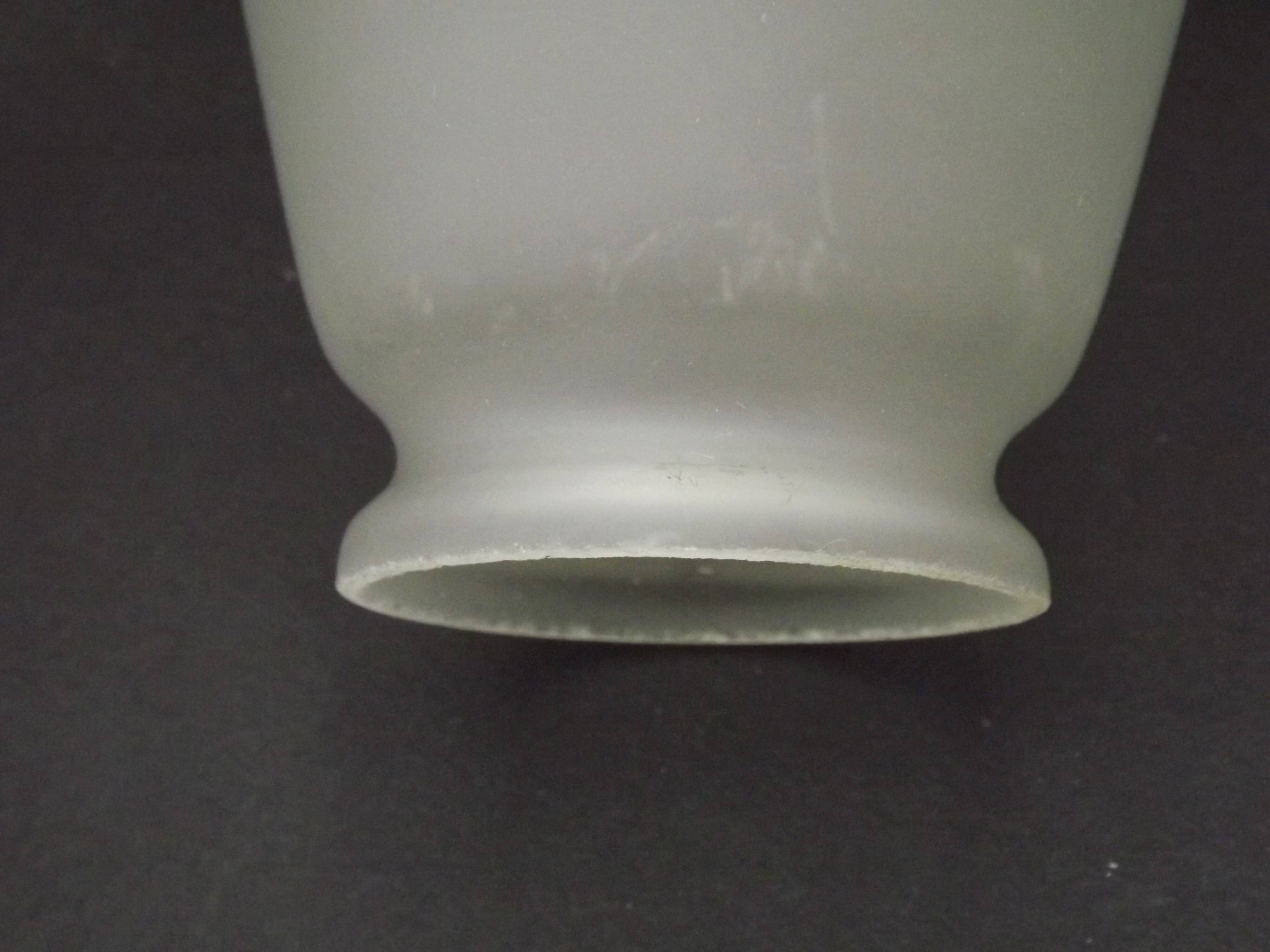 Set of 2 French Mid-Century Frilled White Glass Chandelier Shades