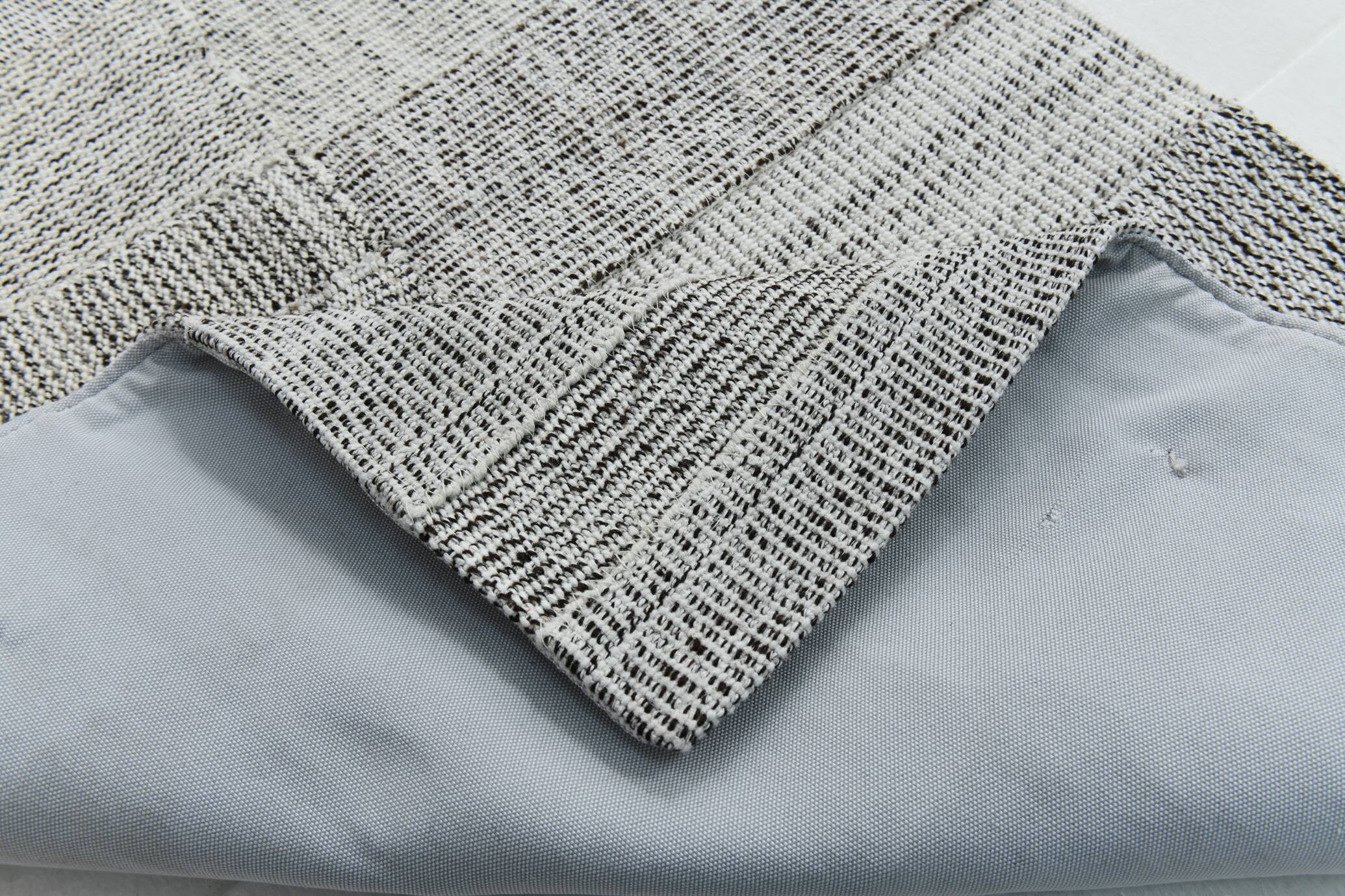 2x8 Kilim White Black Solid Kilim Runner Rug, 72x254Cm