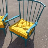 Paire de fauteuils Baumann éventails