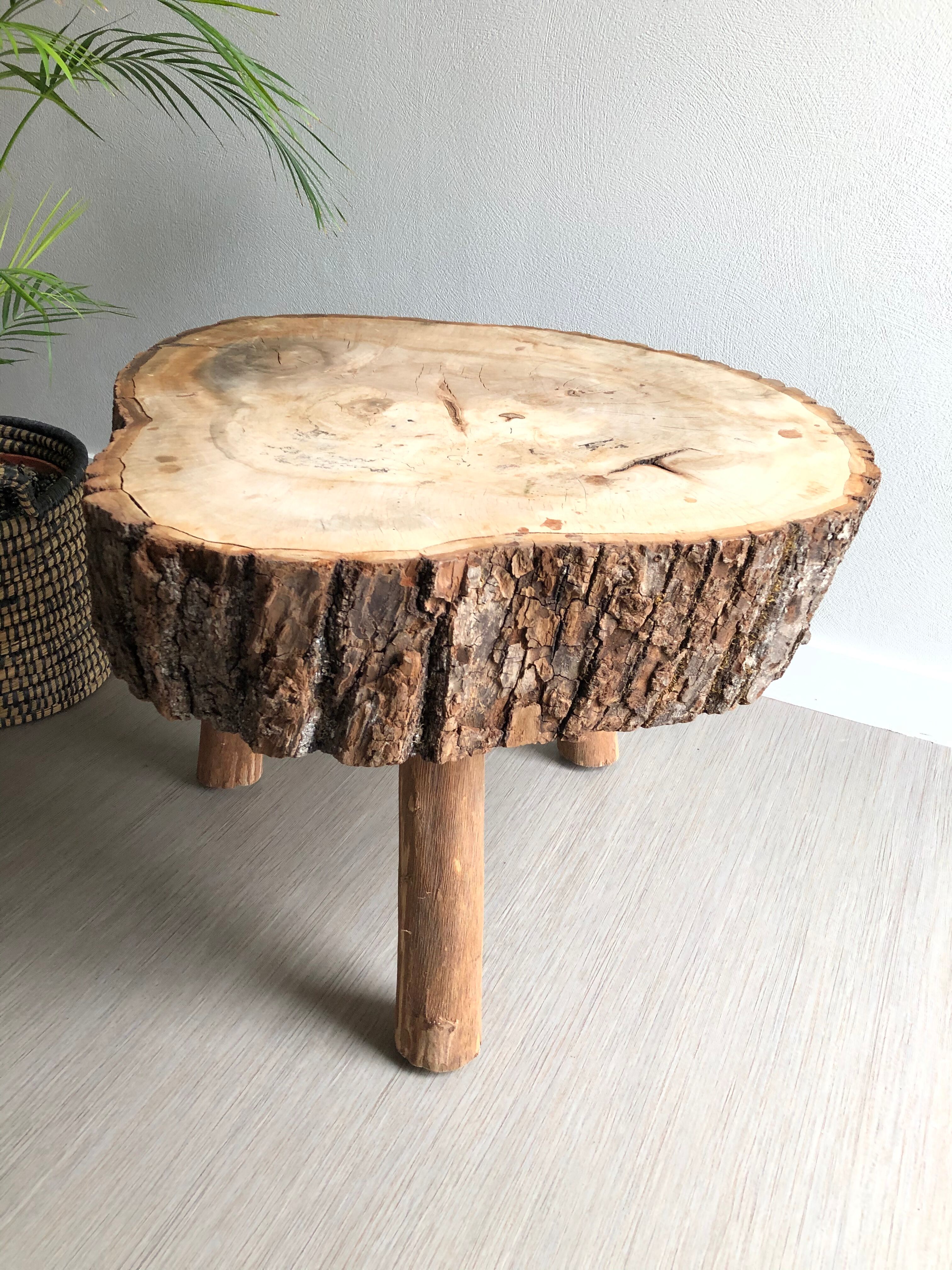 Table Basse Tripode Tronc D Arbre Selency