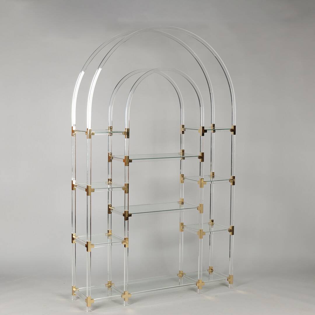 Vintage plexiglass étagère by Charles Hollis Jones, 1970s