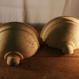 Pair wall lamps in reconstituted stone