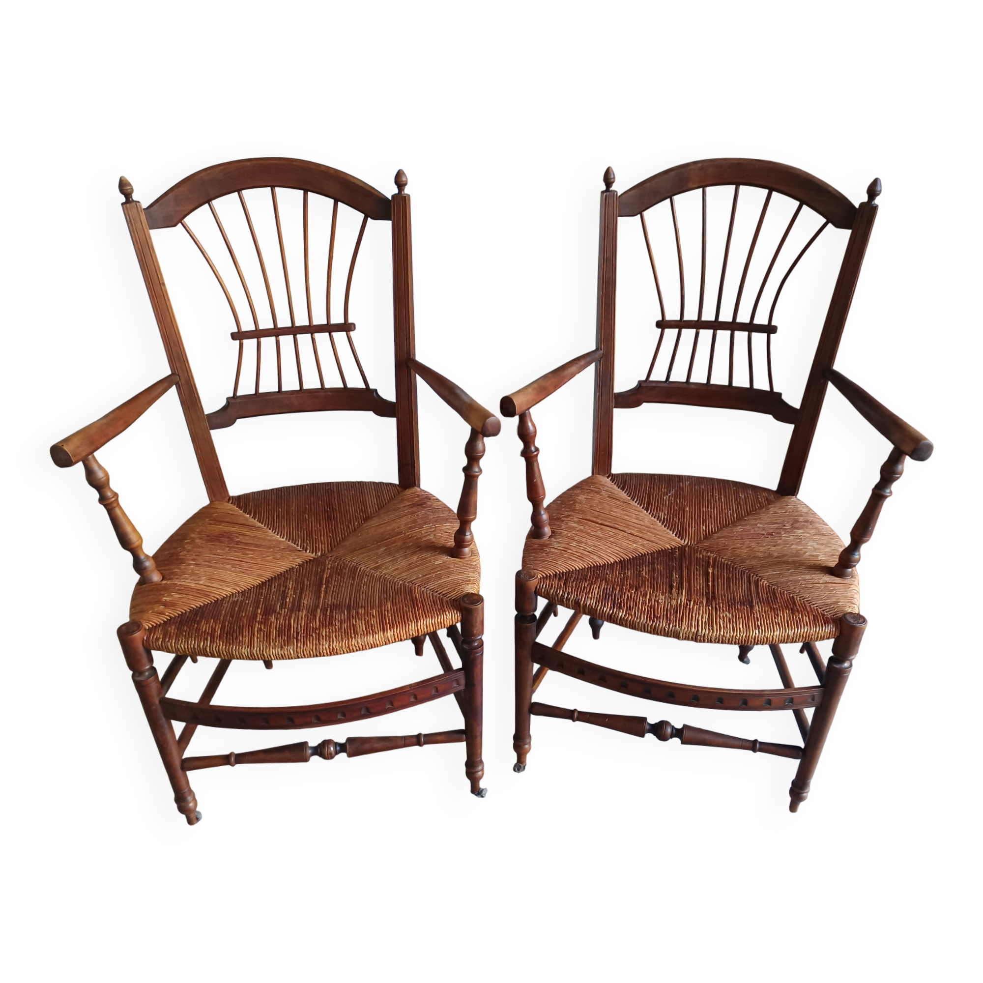 Paire de fauteuils anciens provençaux fin XIXème