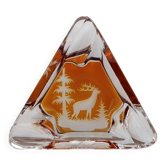 Amber Bohemian Crystal (Overlay) – Deer Ashtray/Pouch