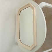 Vintage octagonal white lacquered mirror