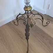 Bronze and glass floor lamp