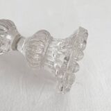 Antique baluster-shaped molded glass candlestick holder