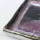 Plat / vide poche gres blanc chamoté & émaillé, pièce d'atelier signée 1970