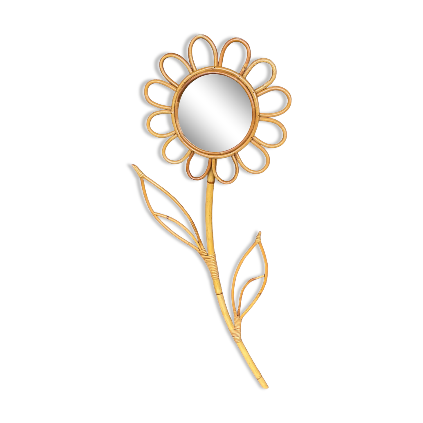 Vintage rattan mirror