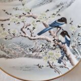 Pair of vintage Franklin Japanese hand-painted porcelain plates