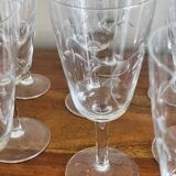 Engraved champagne glasses and wine glasses
