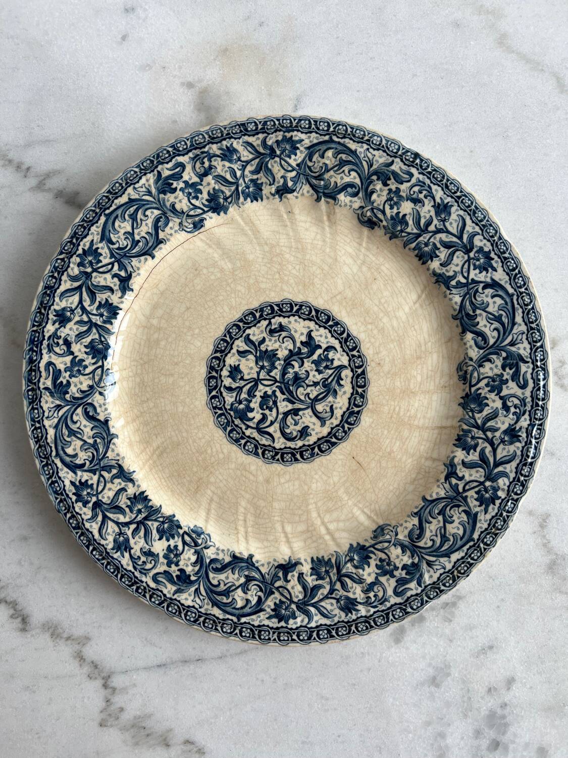 Set of 3 Gien Garlands & Foliage ironstone plates