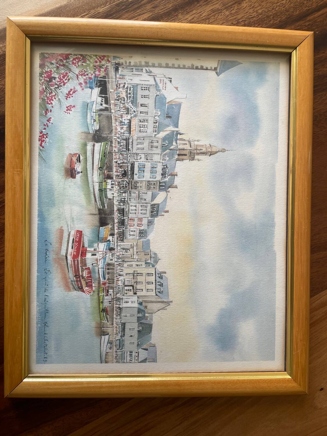 Painting Le Croisic the quay of the aiguille Roland Chetelat 89