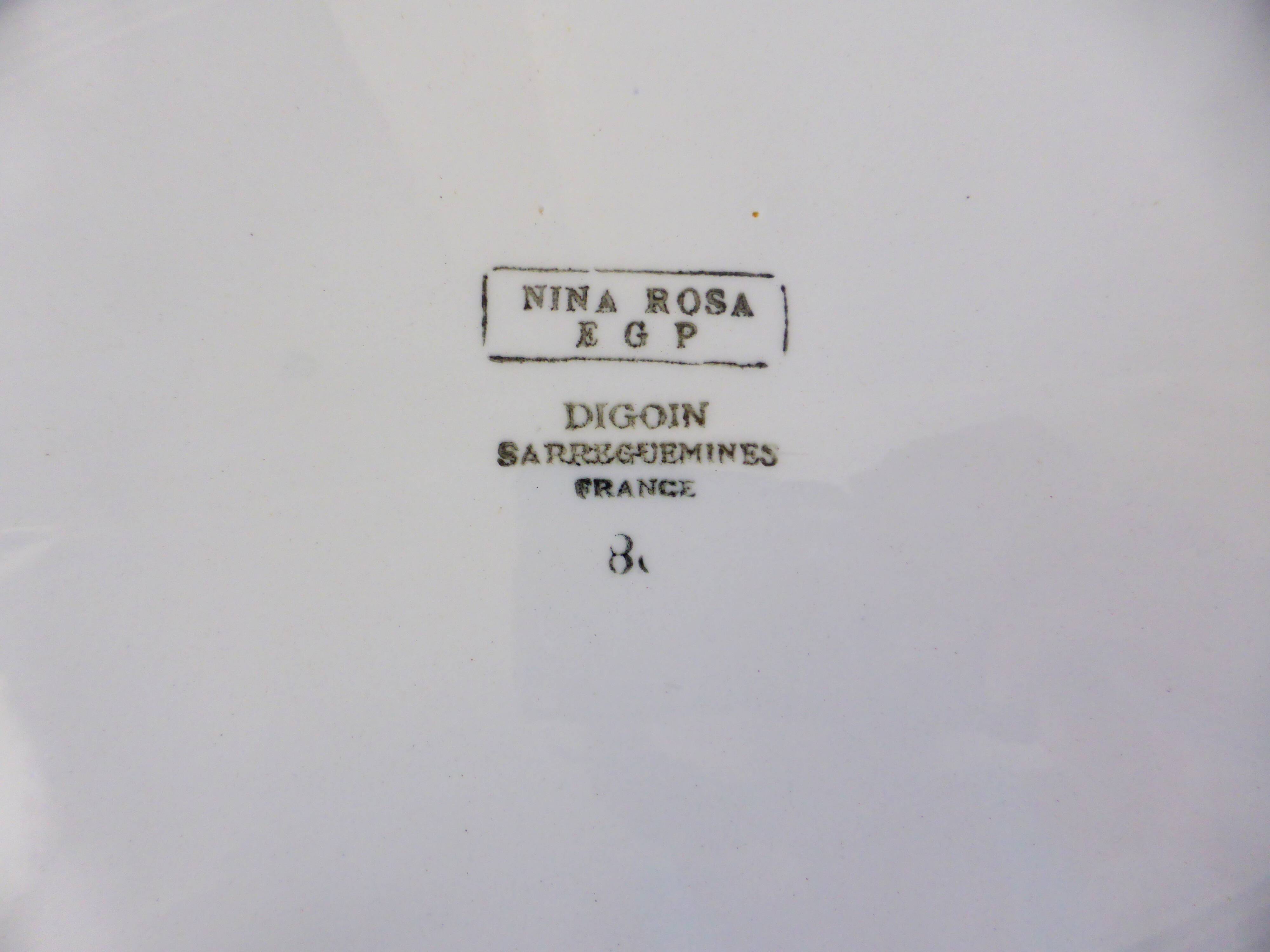 oval serving dish of Digoin Sarreguemines model Nina Rosa 2106142