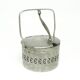 Basket sugar bowl, postmodernism, nickel-plated brass, Poland, 1960s