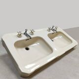 Console de salle de bain double vasque en céramique vintage