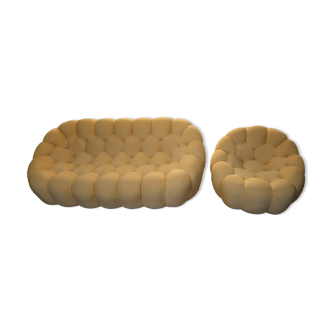 Three-seater Sofa Set and Roche Bobois Bubble Mini Yellow Armchair