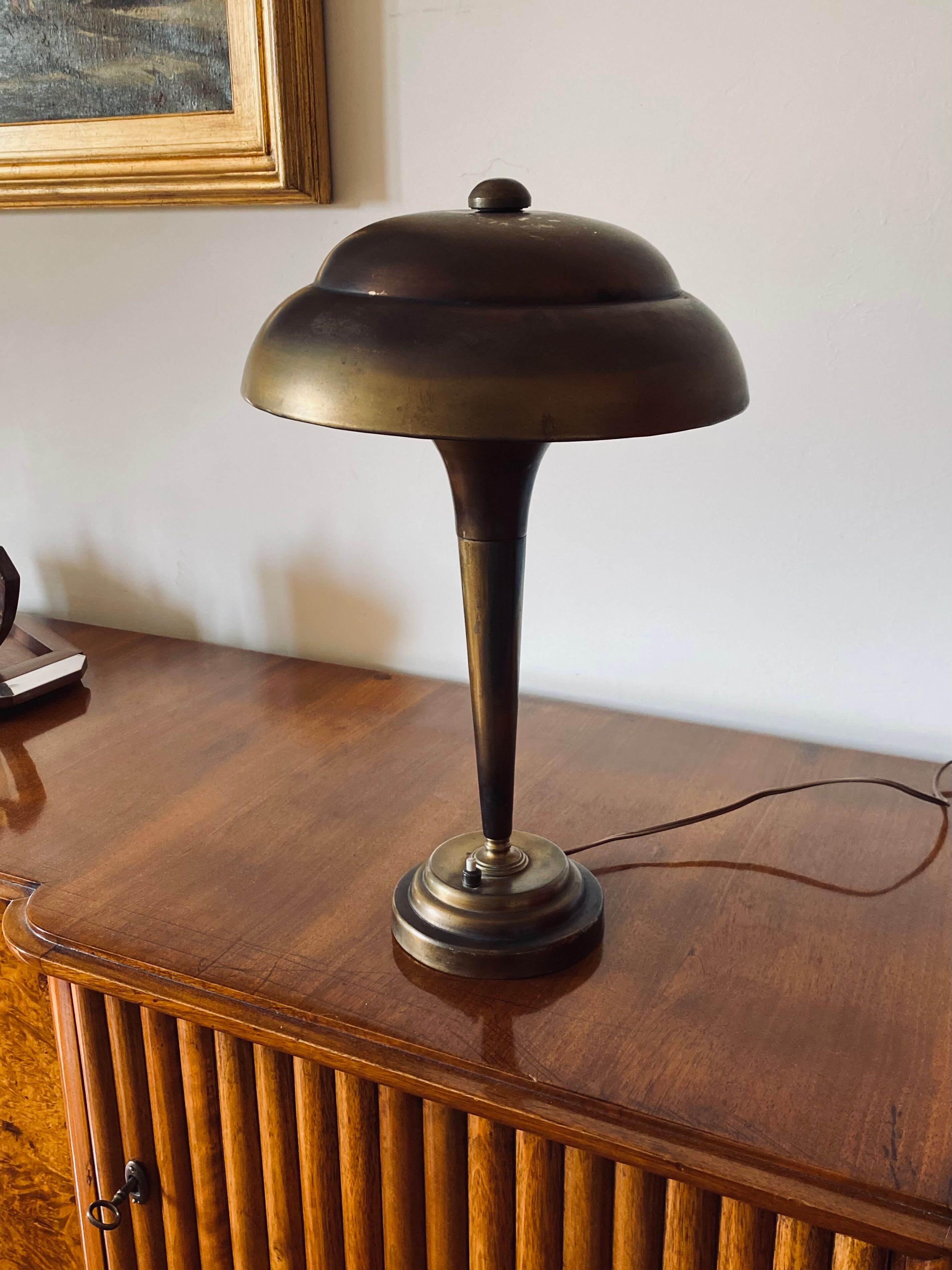 Mid-century brass table lamp, France ca. 1940