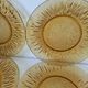Set of 6 pressed glass dessert plates with sunflower motif Vereco