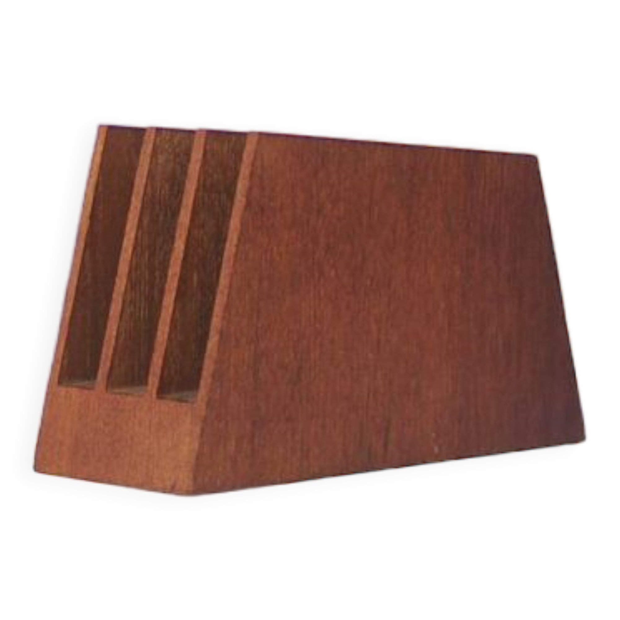 vintage asymmetrical teak letter holder