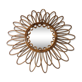 Mirror rattan vintage trains double loops 1960