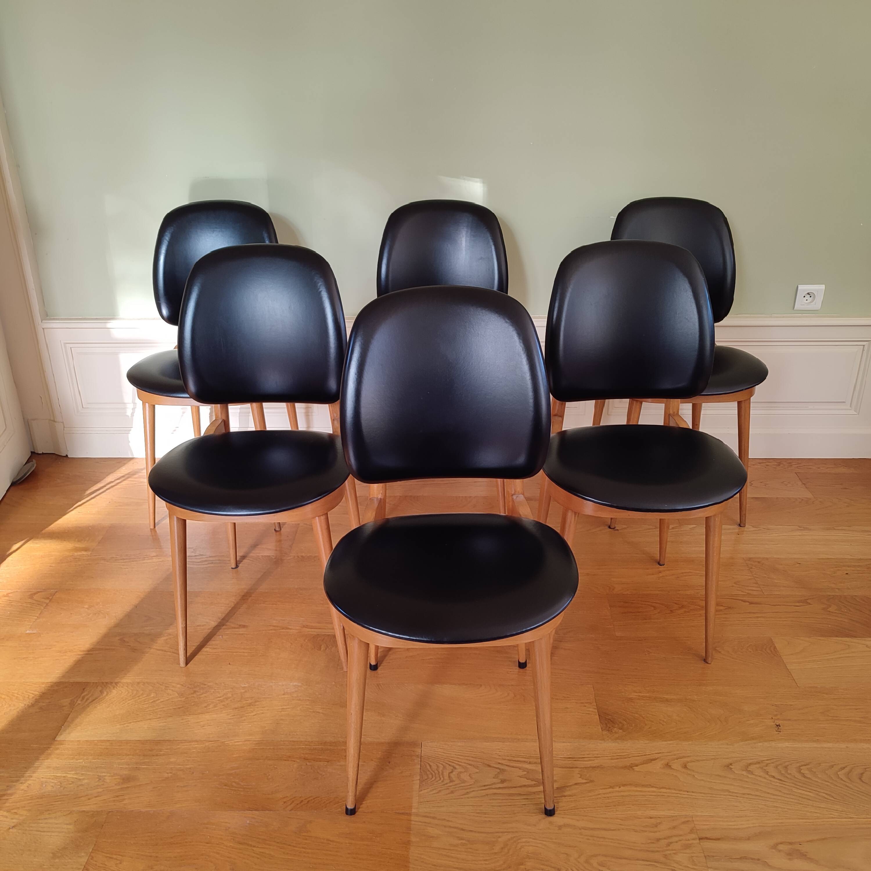 Lot de 6 chaises vintage " Pégase " Baumann