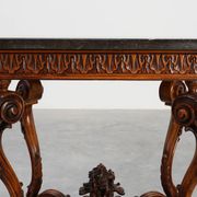 Pair of Napoleon III style Walnut side tables with Bluestone tops, France