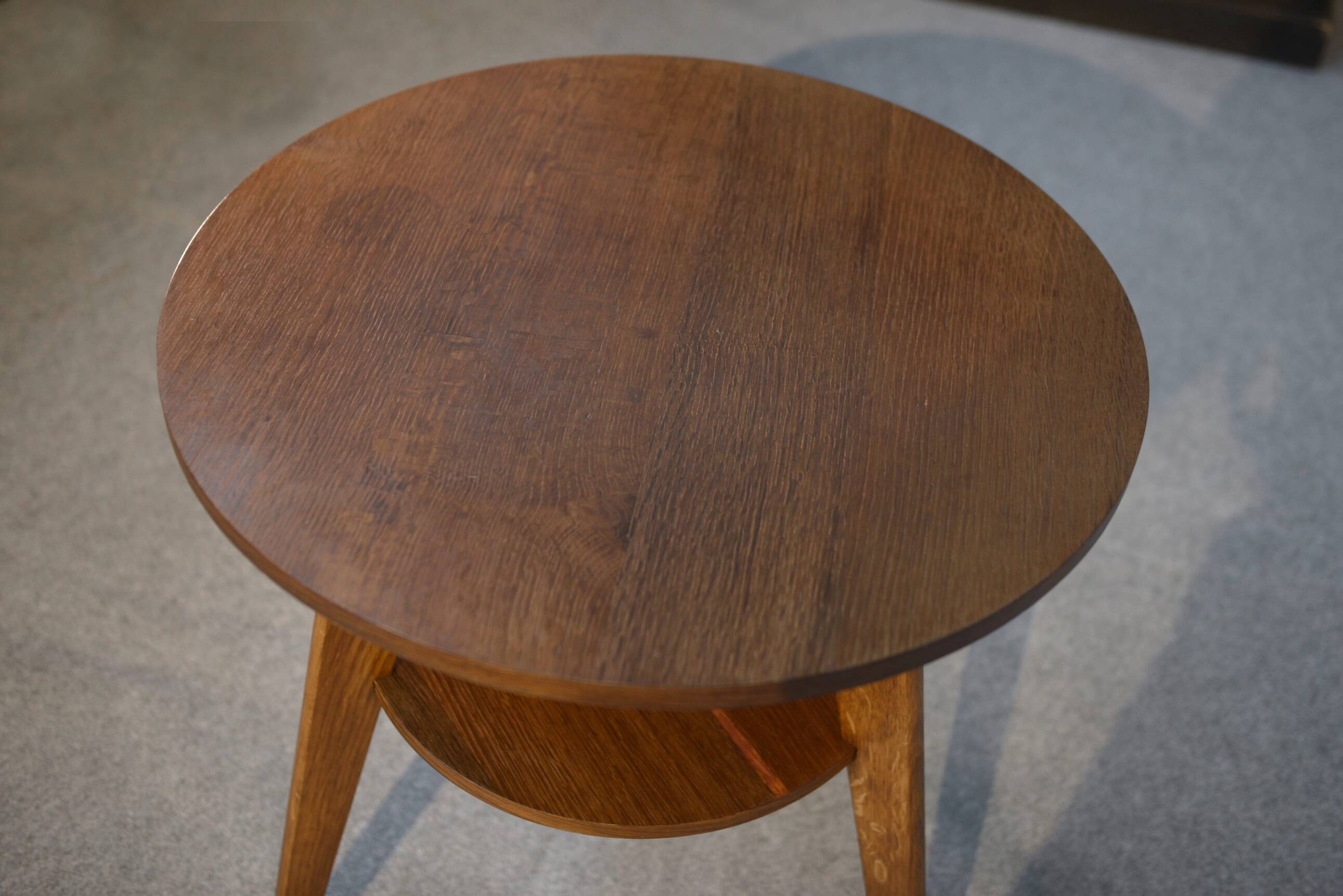 1960s oak pedestal table