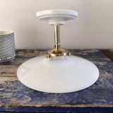 Vintage white opaline wall light