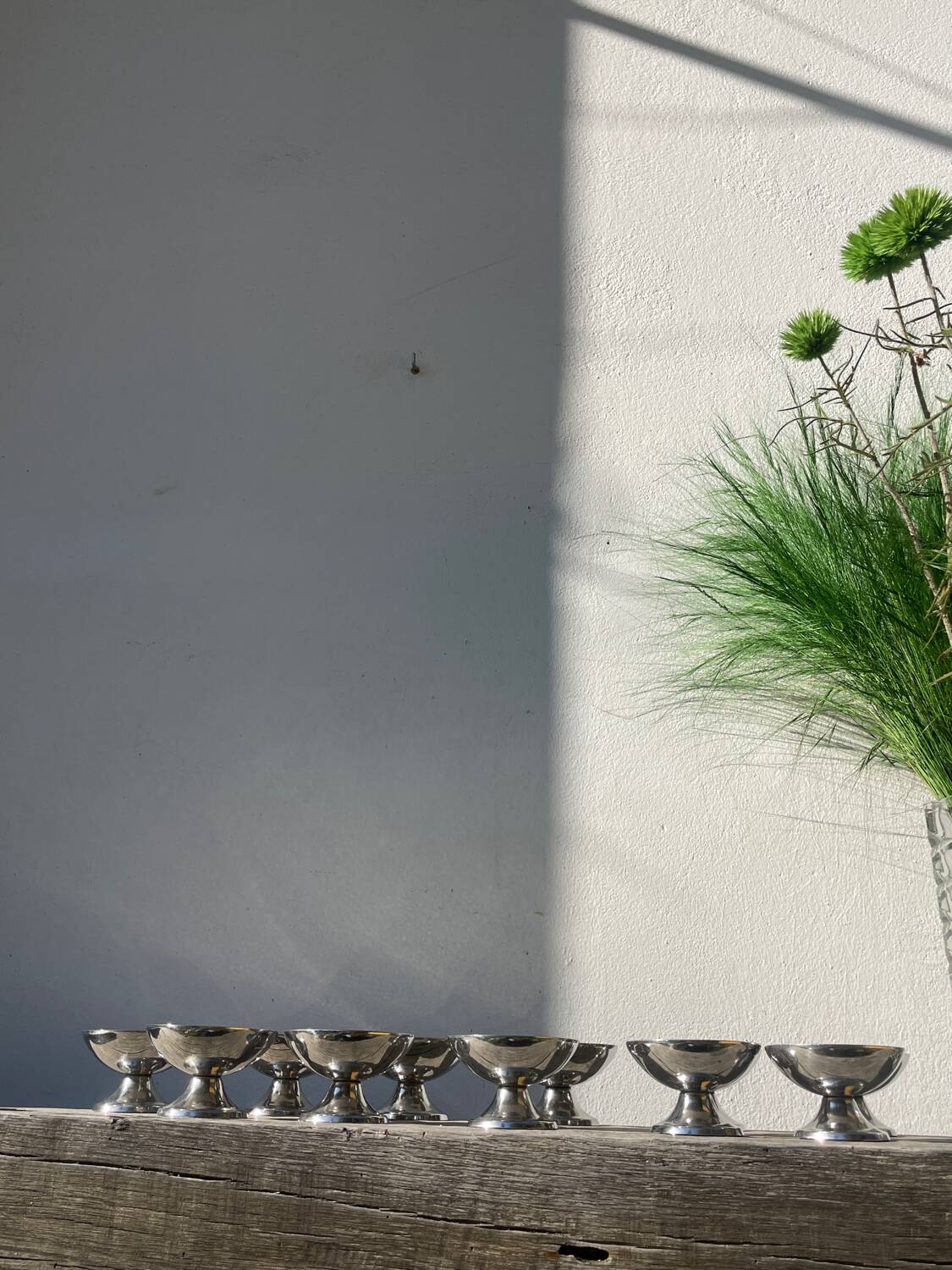 10 stainless steel cups 1970